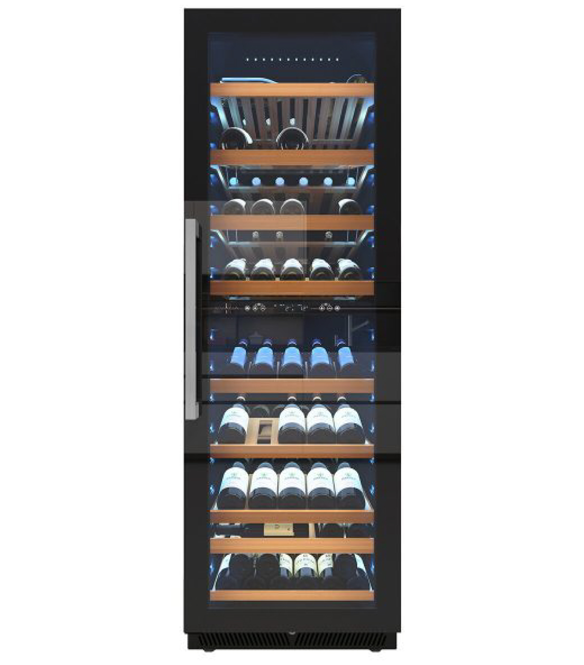 Cantina 130 Bottiglie, 2 Temperature, Black Glass