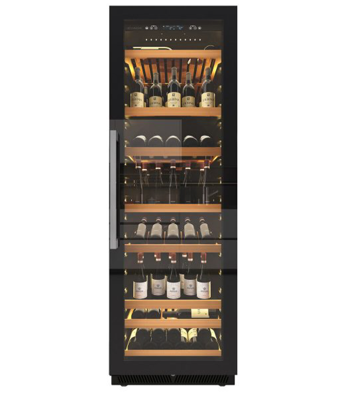 Cantina 150 Bottiglie, 1 Temperatura,  Black Glass